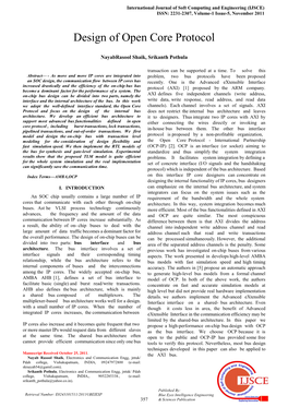 Design of Open Core Protocol
