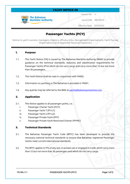 Passenger Yachts (PCY)