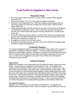 Crop Profile for Eggplant in New Jersey