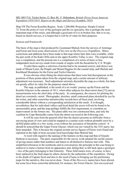 MS 1003 T.G. Taylor Series 12. Box 48. F. Debenham, British (Terra Nova) Antarctic Expedition 1910-1913: Report on the Maps and Surveys (London, 1923)