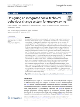 Designing an Integrated Socio-Technical Behaviour Change System for Energy Saving