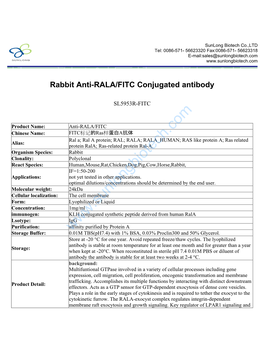 Rabbit Anti-RALA/FITC Conjugated Antibody