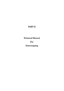 PART II Technical Manual for Intercropping