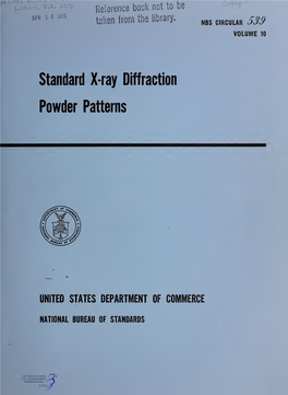 Standard X-Ray Diffraction Powder Patterns
