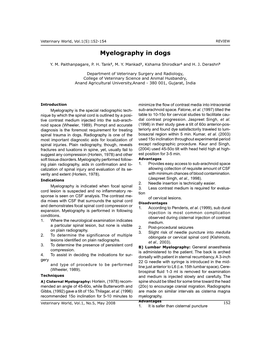 Myelography in Dogs