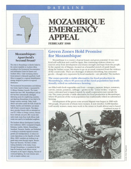 Mozambique Emergency Appeai4 February 1988