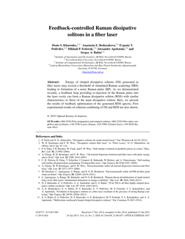 Feedback-Controlled Raman Dissipative Solitons in a Fiber Laser