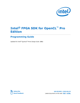 Intel® FPGA SDK for Opencl™ Pro Edition Programming Guide