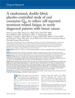 A Randomized, Double-Blind, Placebo-Controlled Study of Oral