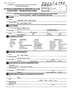 National Register of Historic Places Inventory - Nomination Form