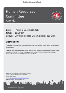 (Public Pack)Agenda Document for Human Resources Committee, 08/12/2017 10:30