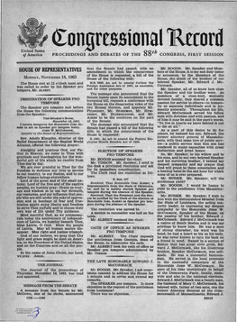 Q:Ongrcssional Record United States of America PROCEEDINGS and DEBATES of the 88Th CONGRESS, FIRST SESSION