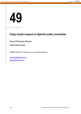 Fuzzy Cluster Analysis on Spanish Public Universities