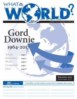 Gord Downie 1964-2017