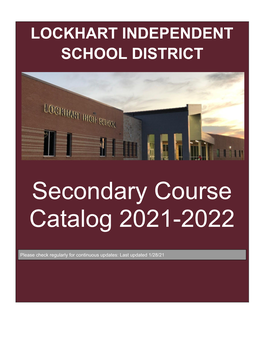 2021-2022 Secondary Course Catalog