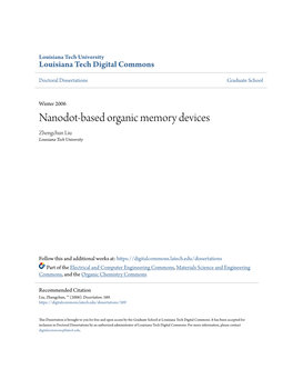 Nanodot-Based Organic Memory Devices Zhengchun Liu Louisiana Tech University