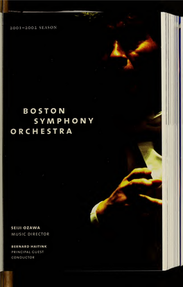 Boston Symphony Orchestra Concert Programs, Season 121, 2001-2002, Subscription, Volume 01