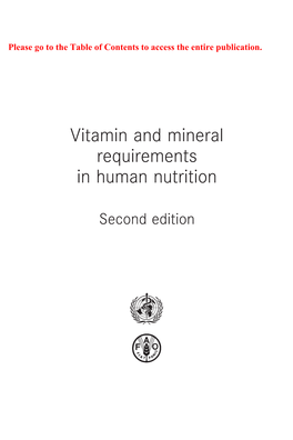 Vitamin and Mineral Requirements in Human Nutrition