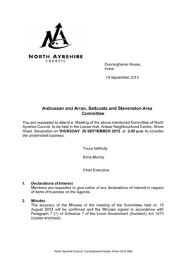 Ardrossan and Arran, Saltcoats and Stevenston Area Committee