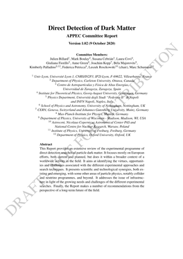 Direct Detection of Dark Matter APPEC Committee Report Version 1.02 (9 October 2020)