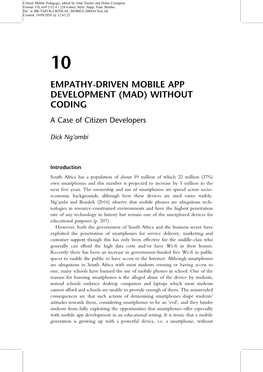 EMPATHY-DRIVEN MOBILE APP DEVELOPMENT (MAD) WITHOUT CODING a Case of Citizen Developers