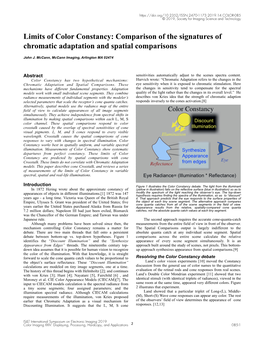 Limits of Color Constancy: Comparison of the Signatures of Chromatic Adaptation and Spatial Comparisons