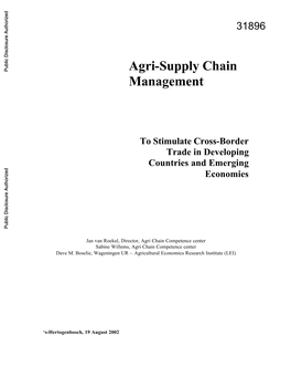 Agri-Supply Chain Management