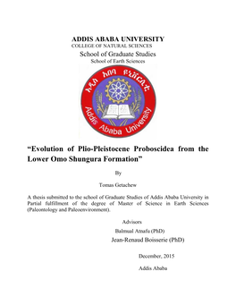 “Evolution of Plio-Pleistocene Proboscidea from the Lower Omo Shungura Formation”