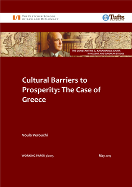 Cultural Barriers to Prosperity: the Case of Greece