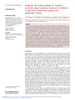 Evidence for Enemy Release in Invasive Common Dace Leuciscus