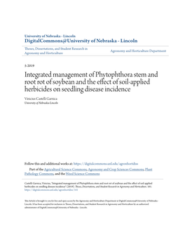 Integrated Management of Phytophthora Stem and Root Rot Of