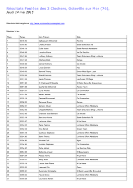 Résultats Foulées Des 3 Clochers, Octeville Sur Mer (76), Jeudi 14 Mai 2015