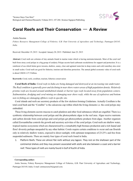Coral Reefs and Their Conservation — a Review