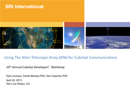 Using the Allen Telescope Array (ATA) for Cubesat Communications