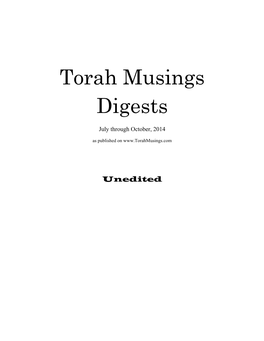 Torah Musings Digests