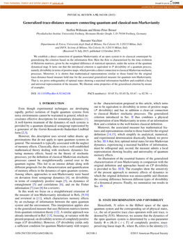 Generalized Trace-Distance Measure Connecting Quantum and Classical Non-Markovianity