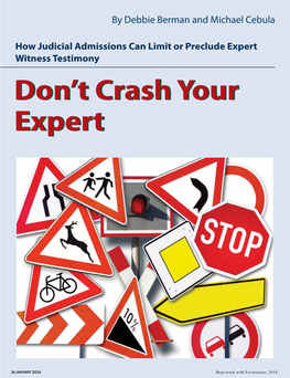 Don't Crash Your Expert! How Judicial Admissions Can