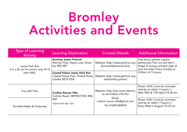 Bromley Activities and Events
