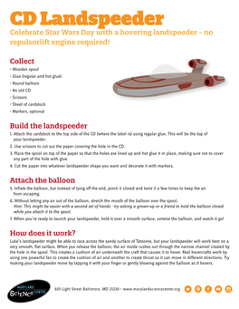 CD Landspeeder Celebrate Star Wars Day with a Hovering Landspeeder - No Repulsorli Engine Required!