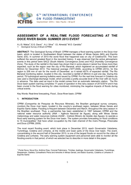 Assessment of a Real-Time Flood Forecasting at the Doce River Basin: Summer 2013 Event
