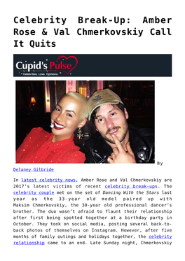 Celebrity Break-Up: Amber Rose & Val Chmerkovskiy Call It