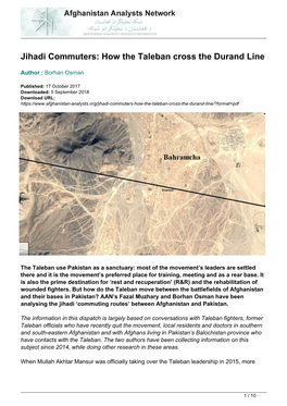 Jihadi Commuters: How the Taleban Cross the Durand Line