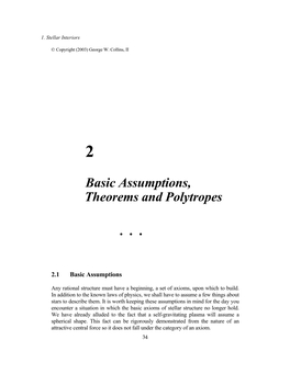 Chapter 2 Basic Assumptions, Theorems, and Polytropes