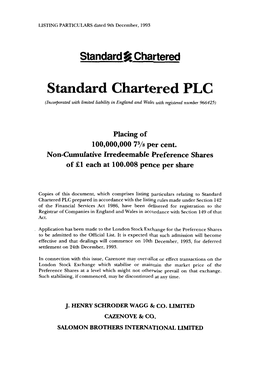 Standard Chartered PLC (Incorporated with Limited Liability in England and Wales with Registered Number 966425)