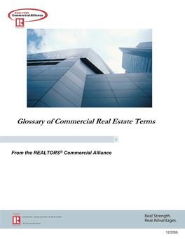 Glossary of Commercial Real Estate Terms