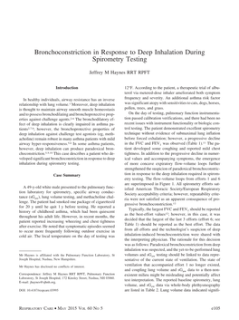 Bronchoconstriction in Response to Deep Inhalation During Spirometry Testing