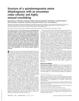 Structure of a Quinohemoprotein Amine Dehydrogenase with an Uncommon Redox Cofactor and Highly Unusual Crosslinking