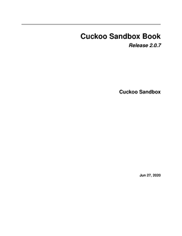 Cuckoo Sandbox Book Release 2.0.7