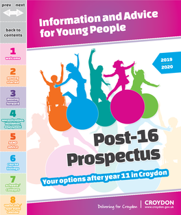 Post-16 Prospectus 2019/20 | Contents Calendar 4 Croydon Council – Young Croydon