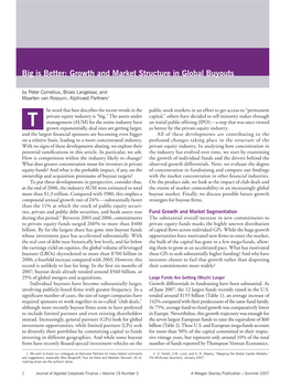 Big Is Better: Growth and Market Structure in Global Buyouts by Peter Cornelius, Broes Langelaar, and Maarten Van Rossum, Alpinvest Partners1